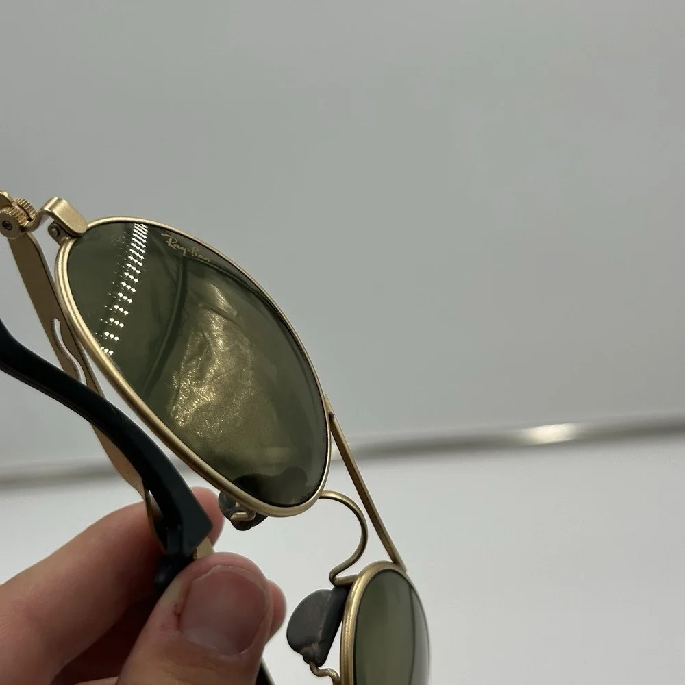 VTG B&L Ray-Ban W2177 Orbs Oval Sunglasses Mens Arista Matte Gold Made In USA 90
